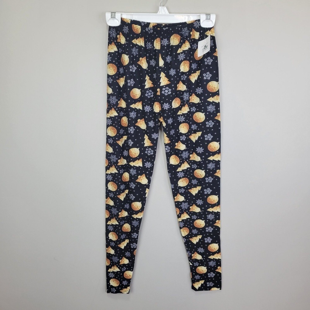 Gold Ornament Polyester Spandex Ankle‎ Leggings Plus Size